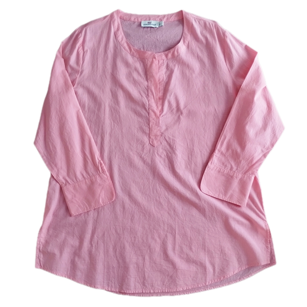 Vineyard Vines Pink Split-Neck Tunic Top - Picture 3 of 8
